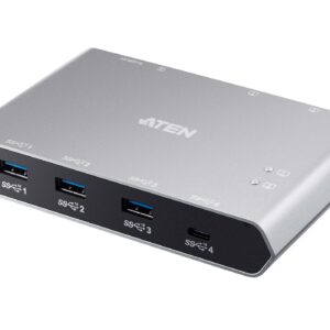 ATEN US3342-AT KVM-переключатель, USB 3.2 Gen 2, клаиатура+мышь+2 устройства> 2 Laptop, 3 USB A-тип+USB-C> 2 USB-C Female, со шнурами USB-C 2х1.2м