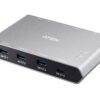 aten us3342-at kvm-переключатель, usb 3.2 gen 2, клаиатура+мышь+2 устройства> 2 laptop, 3 usb a-тип+usb-c> 2 usb-c female, со шнурами usb-c 2х1.2м