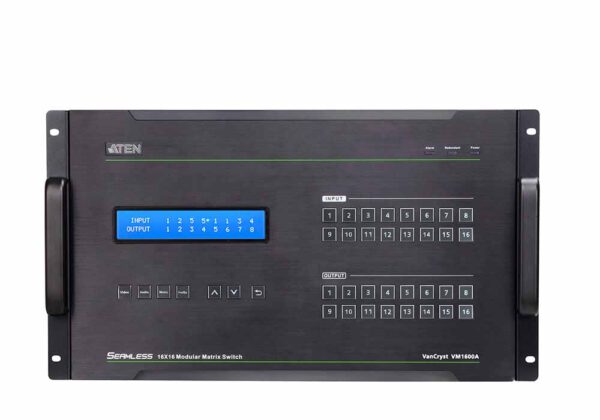 aten vm1600a-at-g переключатель-шасси switch/chassis, hdmi/dvi+audio, 16>16 мониторов/port, без карт расширения