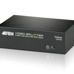 ATEN VS0102-AT-G Разветвитель Video Splitter, VGA/SVGA/MultiSync+AUDIO, 1> 2 монитора/port 450MHz, 65 метр., F>M, без шнуров, Б.П.220> 5.3V