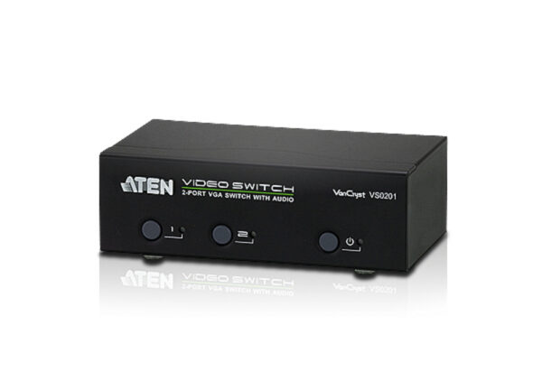 aten vs0201-at-g kvm-переключатель, vga/svga+audio, 2> 1 монитор/port, без шнуров