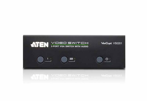 aten vs0201-at-g kvm-переключатель, vga/svga+audio, 2> 1 монитор/port, без шнуров