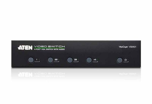 aten vs0401-at-g kvm-переключатель, vga/svga+audio, 4> 1 монитор/port, без шнуров