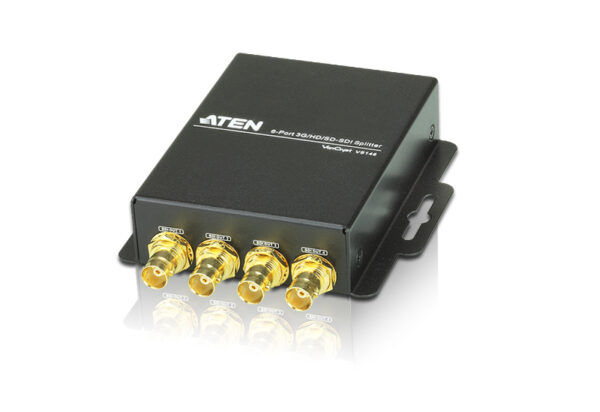 aten vs146-at-g разветвитель video splitter, 3g-sdi, 1> 6 устройств/port/портов, 300м. sd-sdi/150м. hd-sdi/90м. 3g-sdi, f, без шнуров, б.п.220> 5.3v