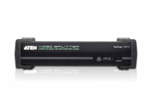 aten vs172-a7-g разветвитель video splitter, dvi dual link+audio, 1> 2 монитора/port, 5 метр., f, без шнуров, б.п.220> 5.3v