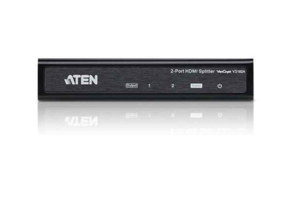 aten vs182a-a7-g разветвитель video splitter, hdmi, 1> 2 монитора/port/порта, 15 метр.(24awg), f, без шнуров, б.п.220>5.3v