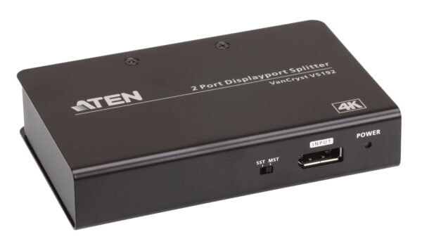 aten vs192-at-g разветвитель video splitter, displayport, 1> 2 монитора/port/порта, 15 метр., f, без шнуров, б.п.220> 5.3v