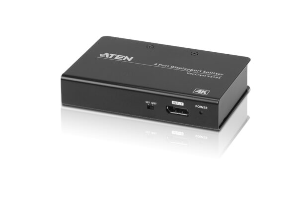 aten vs194-at-g разветвитель video splitter, displayport, 1> 4 монитора/port/порта, 15 метр., f, без шнуров, б.п.220> 5.3v