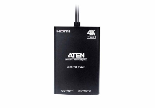 aten vs82h-at разветвитель video splitter, hdmi, 1> 2 монитора/port/порта, 15 метр.(24awg), f, без шнуров, б.п.220>5.3v