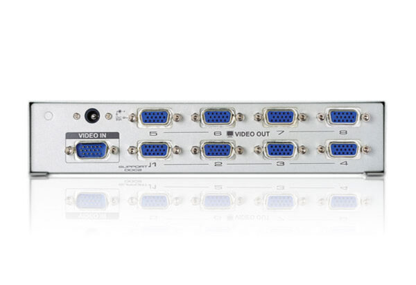 aten vs98a-a7-g разветвитель video splitter, vga/svga/multisync, 1> 8 мониторов/port 300mhz, 30 метр., f>m, без шнуров, б.п.220> 9v