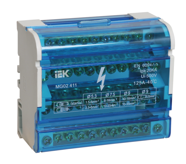 iek ynd10-4-11-125 шина нулевая на din рейку 4/11 в корп.