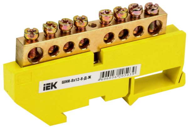 iek ynn10-812-8d-k05 шина нулевая на din-изол. шни 8х12-8-д-ж