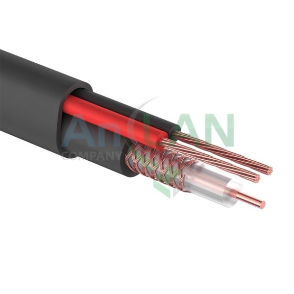 rexant 01-4105 кабель для видеонаблюдения квк-п-2 + 2х0,75кв.мм, 200м., черный, outdoor