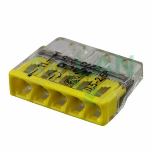 WAGO 2273-245 Клемма соединительная 5-проводная с пастой для распределительных коробок, сечением 0.5-2.5 мм2, желтая