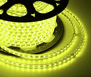 LED лента 220 В, 13х8 мм, IP67, SMD 5050, 60 LED/m, цвет свечения желтый