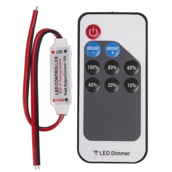 led мини диммер радио (rf) с пультом д/у 72 w/144 w, 9 кнопок