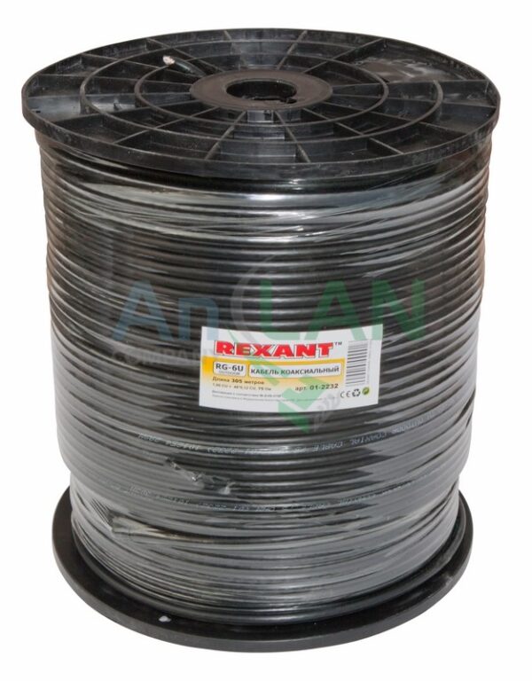 коаксиальный кабель rg-6 rexant 01-2232 75 ом