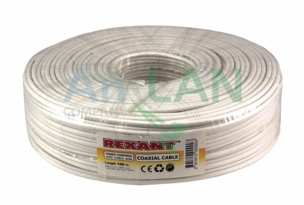 rexant 01-4021 кабель для видеонаблюдения кксв-в + 4х0.5мм., 100м., белый