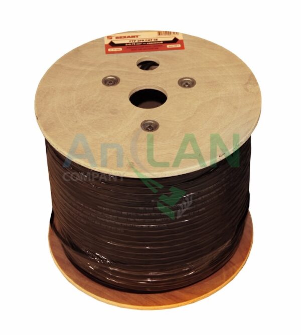 rexant 01-4044 мульти-кабель ftp 4pr 24awg cat5e + 2х0.75кв.мм., 200м., черный, outdoor
