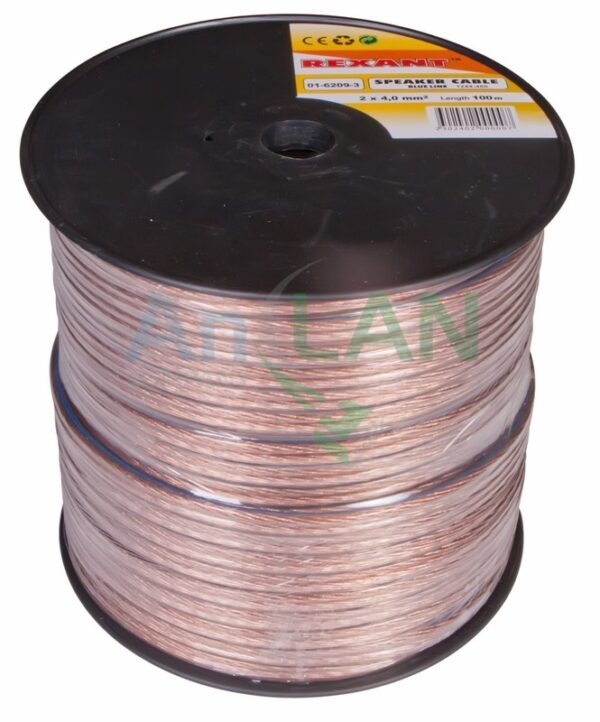 акустический кабель blue line 2х4 мм rexant 01-6209-3 прозрачный 100 м
