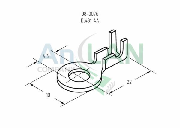 rexant 08-0076 наконечник кольцевой (нк d4.3мм) 0.5-0.8кв.мм (dj431-4a)