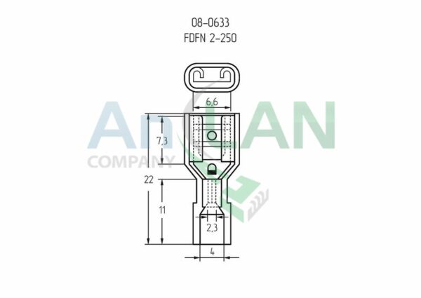 rexant 08-0633 клемма плоская полностью изолированная (кппин гн - 6.6мм) нейлон 1.5-2.5кв.мм (fdfn 2-250) blue