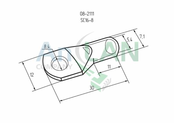 rexant 08-2111 наконечник кольцевой (нк 11мм х d5.4мм) 16кв.мм (sc16-8)