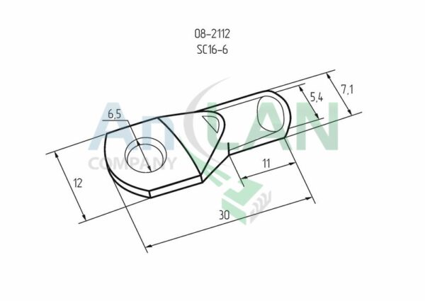 rexant 08-2112 наконечник кольцевой (нк d6.5мм) 16кв.мм (sc16-6)