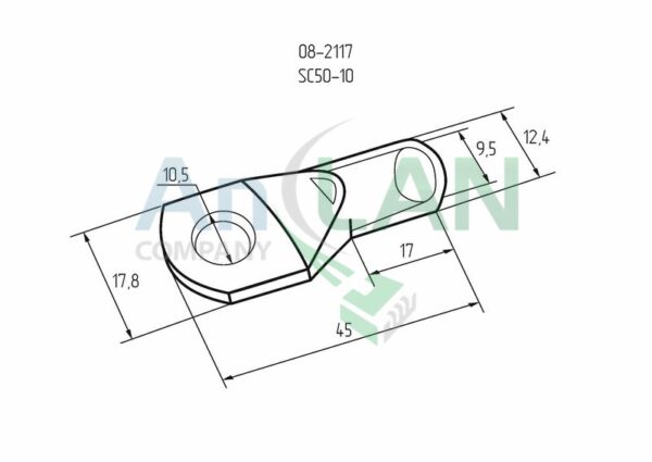 rexant 08-2117 наконечник кольцевой (нк 17мм х d9.5мм) 50кв.мм (sc50-10)