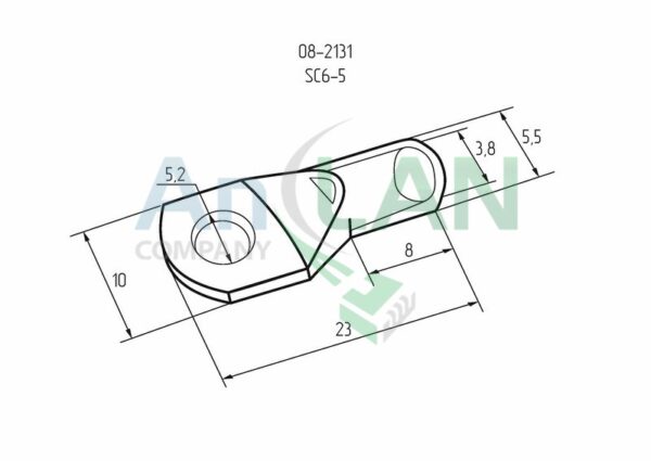 rexant 08-2131 наконечник кольцевой (нк d5.2мм) 6кв.мм (sc6-5)