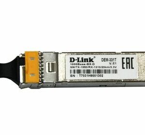 D-Link 331T/40KM/A1A WDM SFP-трансивер с 1 портом 1000Base-BX-D (Tx:1550 нм, Rx:1310 нм) для одномодового оптического кабеля 40 км