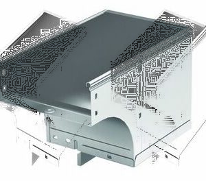 DKC / ДКС 37028K Угол CDSS 90 вертикальный внеш. переходник лев. осн.600, в комплекте с крепеж. эл-ми и соединит. пластинами