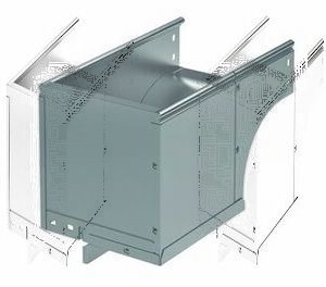 DKC / ДКС 37505KHDZ Угол CDSD 90 вертикальный внешний переходник 90°, правый, основание 300мм, высота 50мм, в комплекте с крепежными элементами и соединительными пластинами, горячеоцинкованная сталь