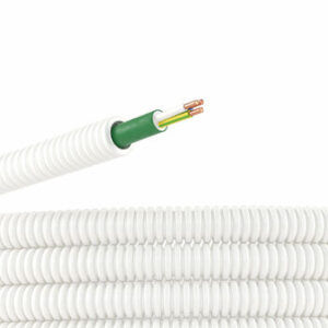 DKC / ДКС 8L82050HF Электротруба ПЛЛ гибкая гофрированная, безгалогенная, номинальный ф20мм, с кабелем ППГнг(А)-HF 3x1,5мм2, РЭК "ГОСТ+", цвет белый, 50м