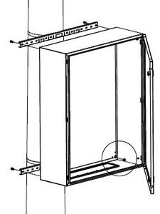 DKC / ДКС R5FB800 Комплект крепления шкафов CE/ST/RAM box к столбу (ширина шкафа- 800 мм) ( в комплекте: профиль, стяжной хомут, замок для фиксации хомута)