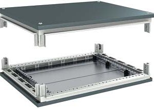 DKC / ДКС R5KTB1010 Комплект, крыша и основание, 1000x1000мм (ШхГ) для шкафов серии CQE, сталь, цвет железно-серый RAL 7011