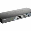 d-link dss-100e-18p/a1a неуправляемый коммутатор с 16 портами 10/100base-tx, 1 портом 10/100/1000base-t и 1 комбо-портом 100/1000base-t/sfp (16 портов poe 802.3af/at, poe-бюджет 230 вт )