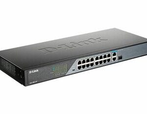 D-Link DSS-100E-18P/A1A Неуправляемый коммутатор с 16 портами 10/100Base-TX, 1 портом 10/100/1000Base-T и 1 комбо-портом 100/1000Base-T/SFP (16 портов PoE 802.3af/at, PoE-бюджет 230 Вт )