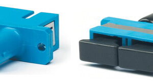 Hyperline DST-DSC-MM Проходной адаптер ST-SC duplex, MM (для многомодового кабеля), корпус пластмассовый, (голубой)