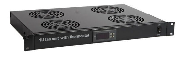 вентиляторный модуль 19" 1u hyperline trfa-micr-4f-ral9004 4 вентилятора черный