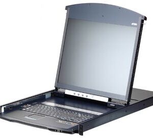 ATEN KL1108VN-AXA-RG Переключатель/switch, KVM, 1 local user USB/VGA/DVI-D конс.LCD 19"+32 IP user=> 8 cpu/порт/port (PS2/USB/Sun+VGA)/RS232, без модулей, 1920x1200 60Hz(50м/IP), 1U 19", исп.спец.модули и UTP, OSD, не каскад, лат/рус.клав.,