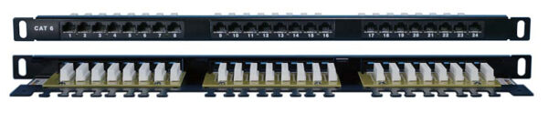 патч-панель высокой плотности hyperline 19" pphd-19-24-8p8c-c6-110d 0.5u 24 порта