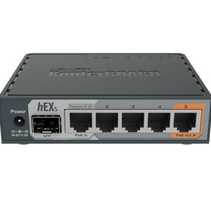 MikroTik RB760iGS PoE-маршрутизатор 2 ядра (880 МГц), 5х 1G RJ45, SFP, USB, MicroSD, раздача PoE (HEX S)