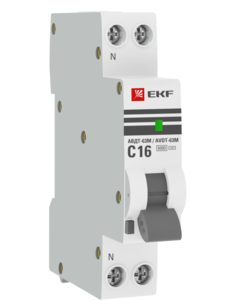 Выключатель автоматический дифференциального тока 1мод. C 16А 30мА тип AC 6кА АВДТ-63М электрон. PROxima EKF DA63M-16-30