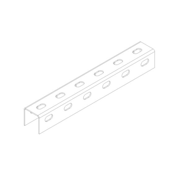 ostec сп404015u3-3 профиль монтажный u-образный перфорированный 40х40х3000 (1,5 мм)