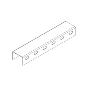 OSTEC СП604020U2-3 Профиль монтажный U-образный с боковой перфорацией 60х40х3000 (2 мм)