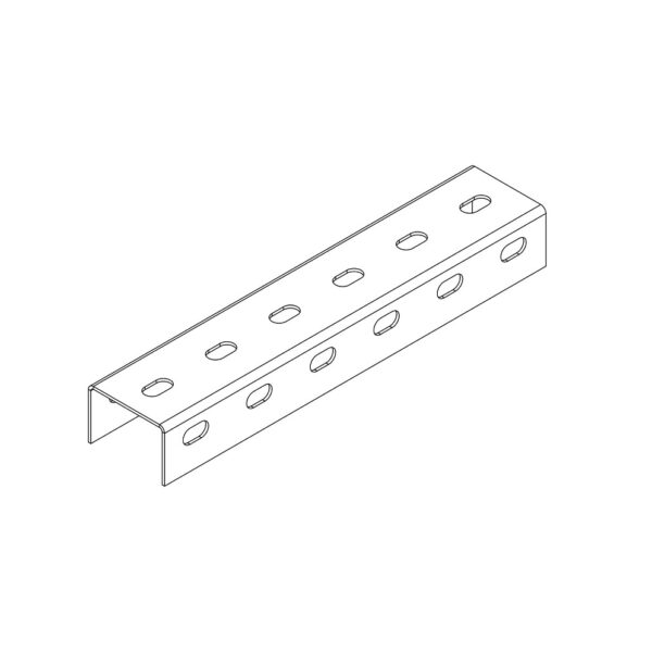 ostec сп604020u3-3 профиль монтажный u-образный перфорированный 60х40х3000 (2 мм)