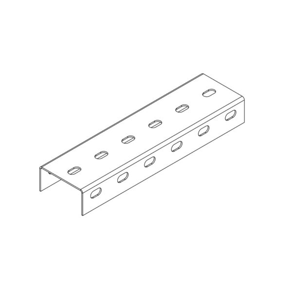 ostec сп704020u3-3 профиль монтажный u-образный перфорированный 70х40х3000 (2 мм)