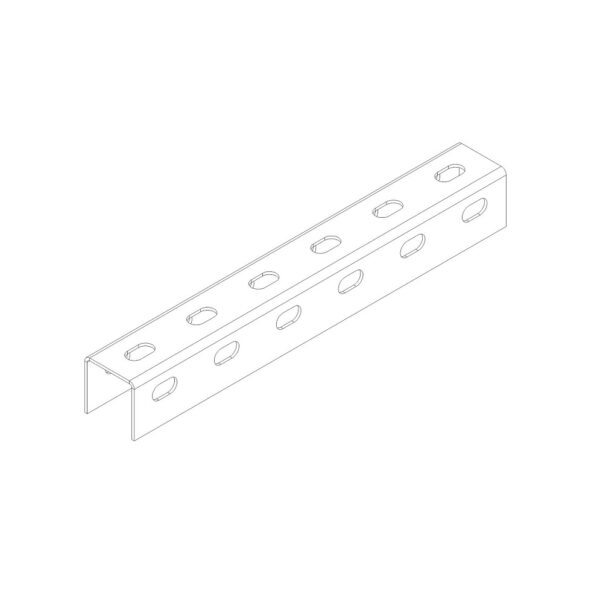 ostec спч505020u3-3 профиль монтажный u-образный перфорированный 50х50х3000 (2 мм) (неоцинк.)