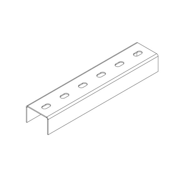 ostec спч604020u1-3 профиль монтажный u-образный 60х40х3000 (2 мм) (неоцинк.)